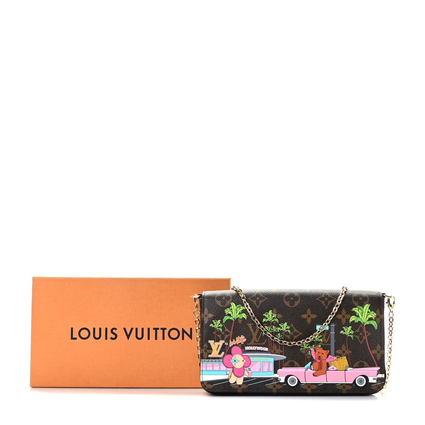 Monogram 2021 Christmas Animation Hollywood Pochette Felicie Chain Wallet Fuchsia