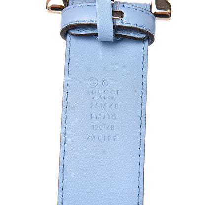 Gucci Soft Microguccissima Margaux Calfskin Belt 120 48 Mineral Blue 4 of 6