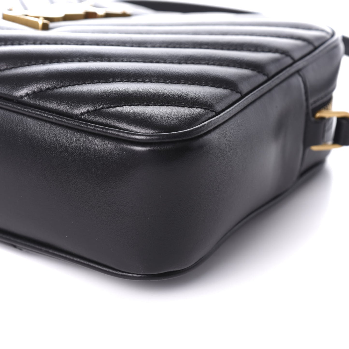 Calfskin Matelasse Monogram Lou Camera Bag Black
