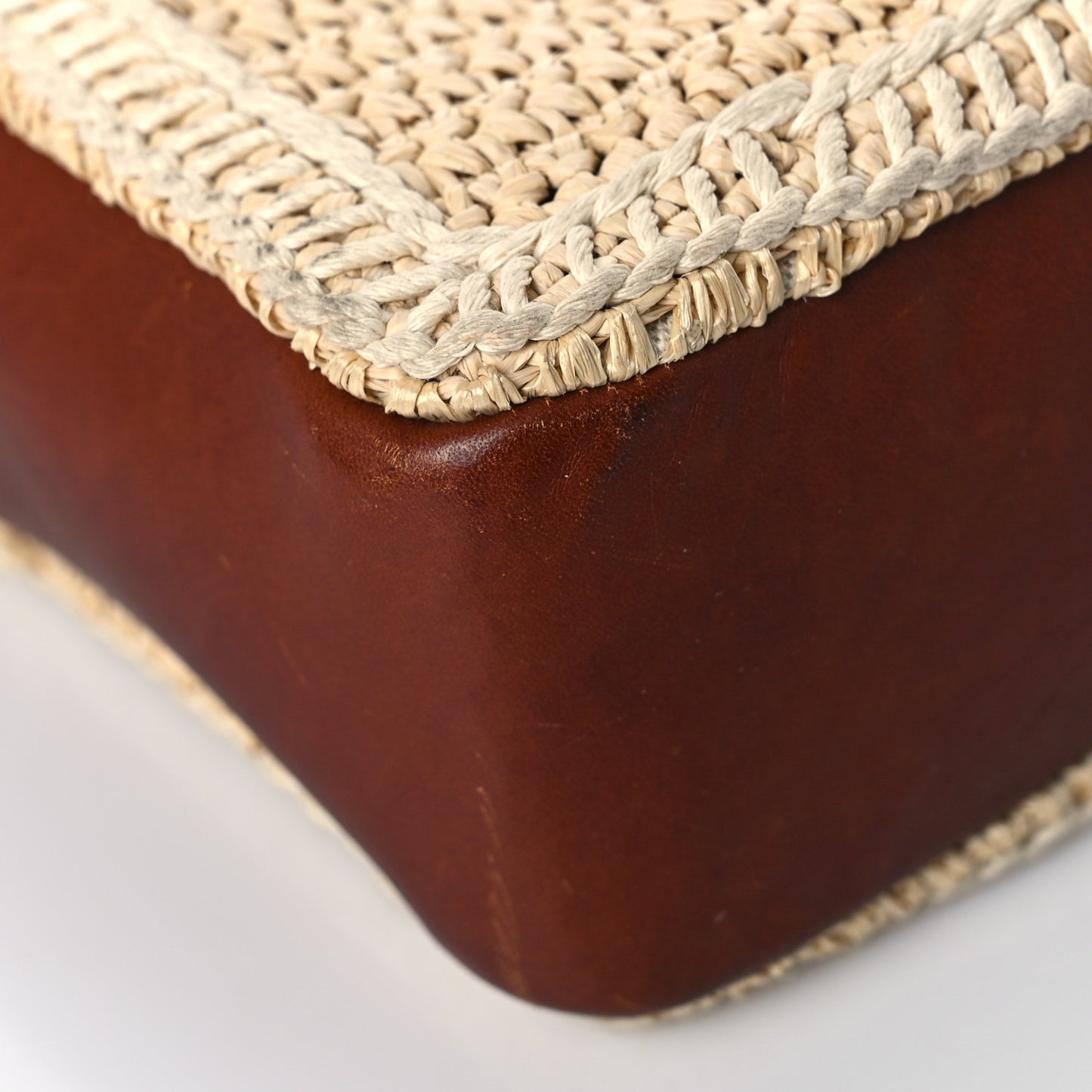 Raffia Canvas Monogram Lou Camera Bag Beige Brown