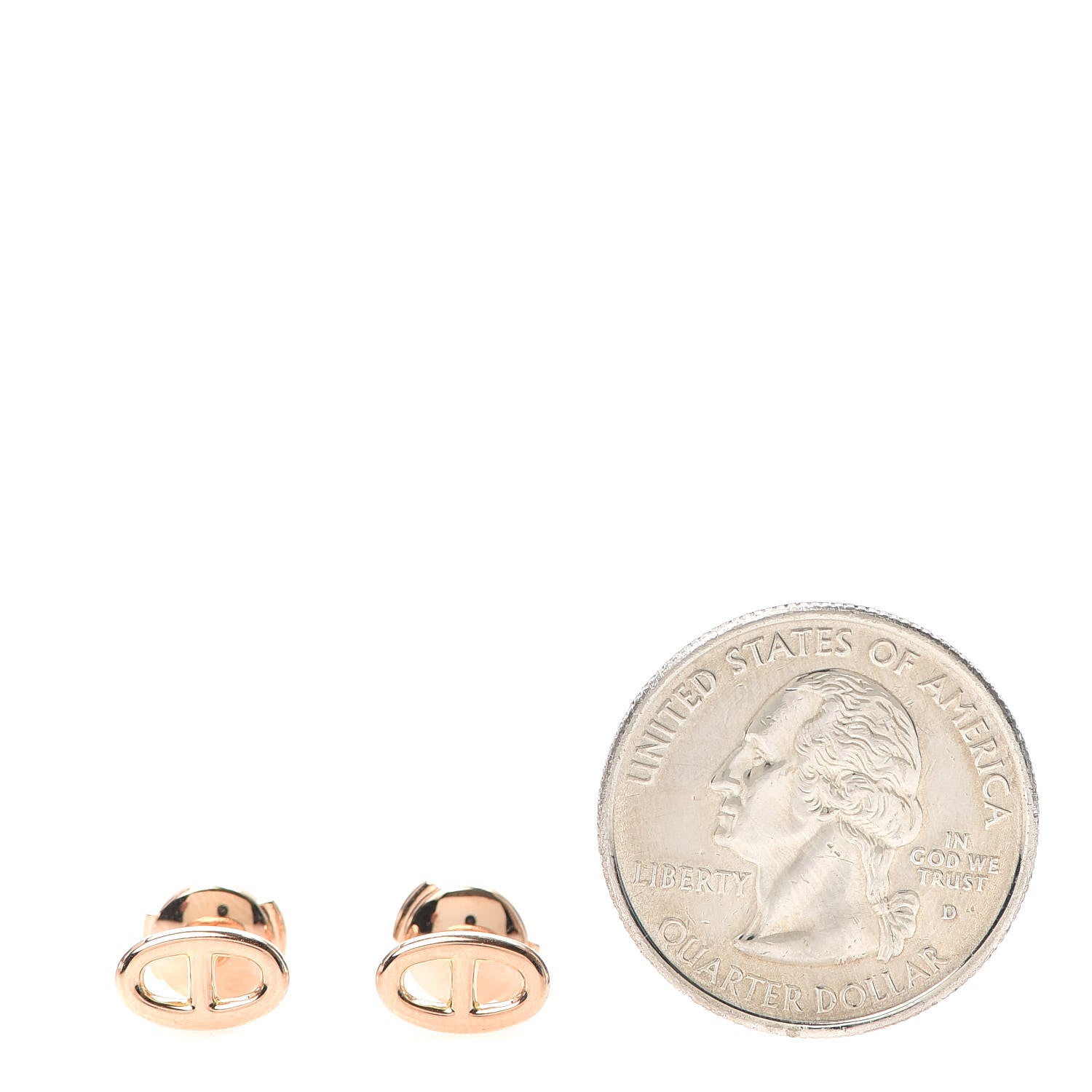 Hermes 18K Rose Gold TPM Farandole Stud Earrings 2 of 5