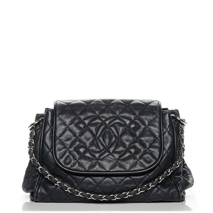 Chanel Caviar Quilted Timeless Accordion Flap Navy Blue 1 of 7