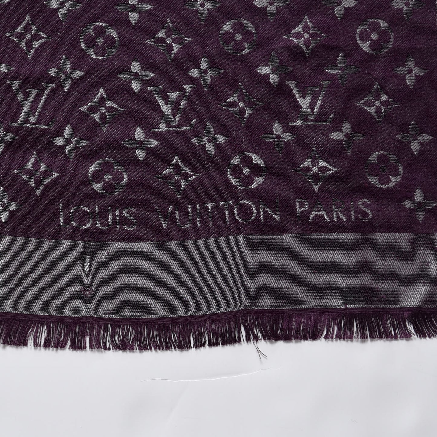 Silk Lurex Wool Monogram Shine Shawl Amarante