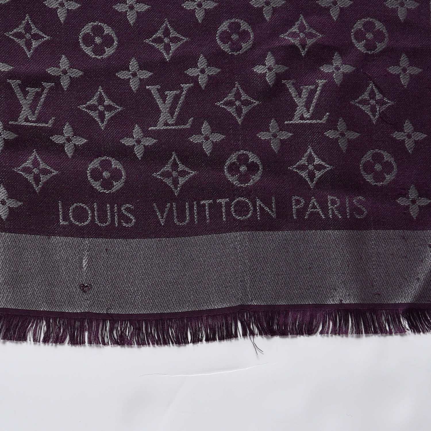 Louis Vuitton Silk Lurex Wool Monogram Shine Shawl Amarante 3 of 8