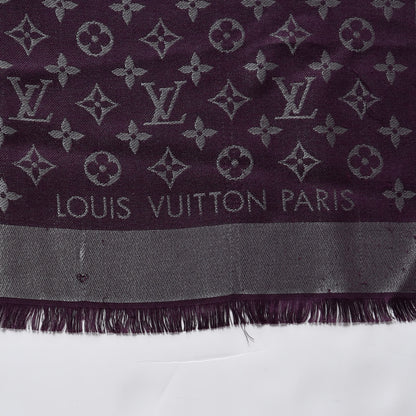 Louis Vuitton Silk Lurex Wool Monogram Shine Shawl Amarante 3 of 8