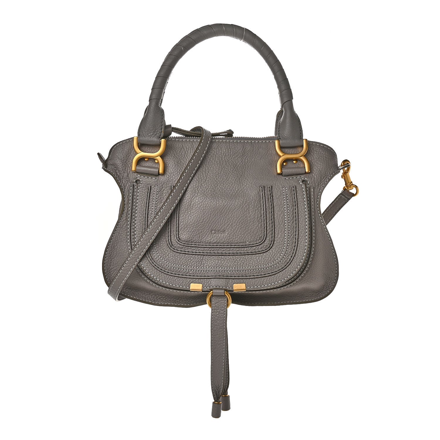 Chloe Calfskin Small Marcie Satchel Cashmere Grey 1 of 15