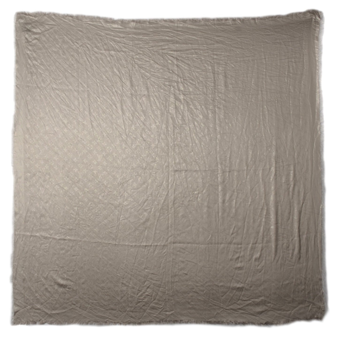Silk Lurex Wool Monogram Shine Shawl Beige