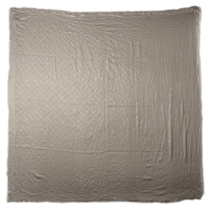 Louis Vuitton Silk Lurex Wool Monogram Shine Shawl Beige 2 of 4