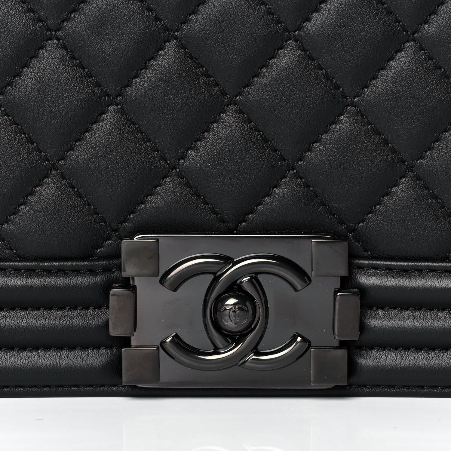 Chanel Calfskin Quilted Medium Boy Flap So Black 10 of 12