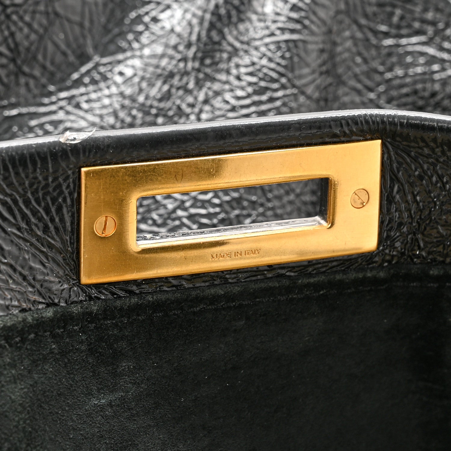 Fendi Patent Large Peekaboo Iconic Satchel Black 7 of 11