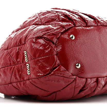 Miu Miu Vernice Trapunto Tote Rosso 9 of 16