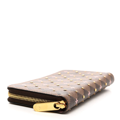 Louis Vuitton Damier Ebene Studded Zippy Wallet Rose Ballerine 5 of 7