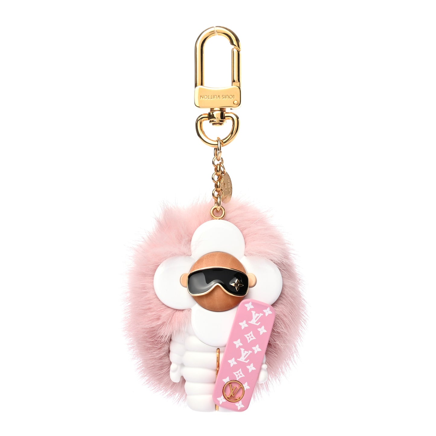 Resin Wood Mink Fur Vivienne Snowboard Bag Charm Key Holder