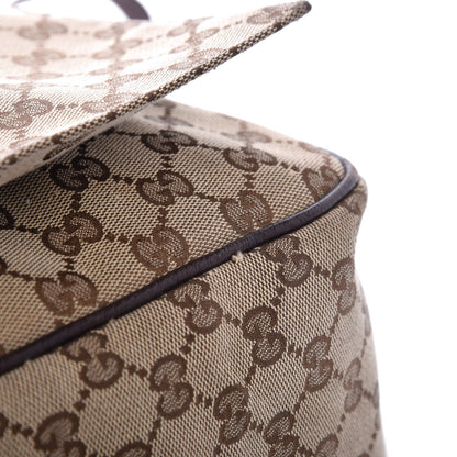 Gucci Monogram Large Flap Messenger Bag Beige Dark Brown 10 of 10