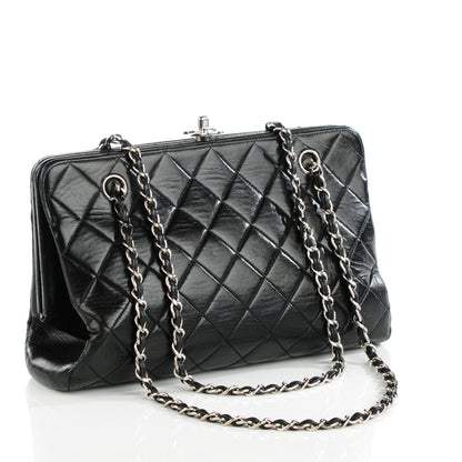 Chanel Lambskin Quilted Frame Shoulder Bag Black 4 of 10