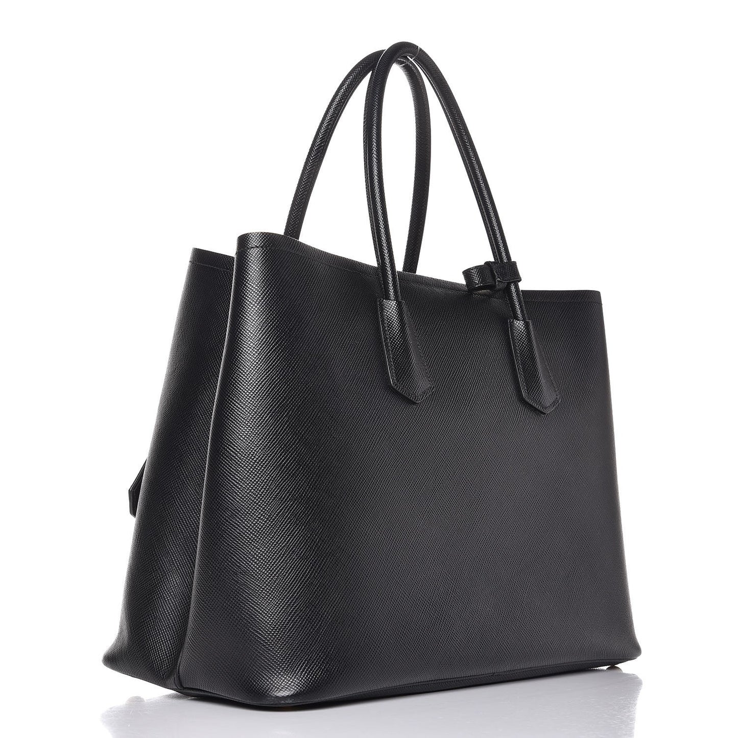 Saffiano Cuir Large Double Bag Nero Black