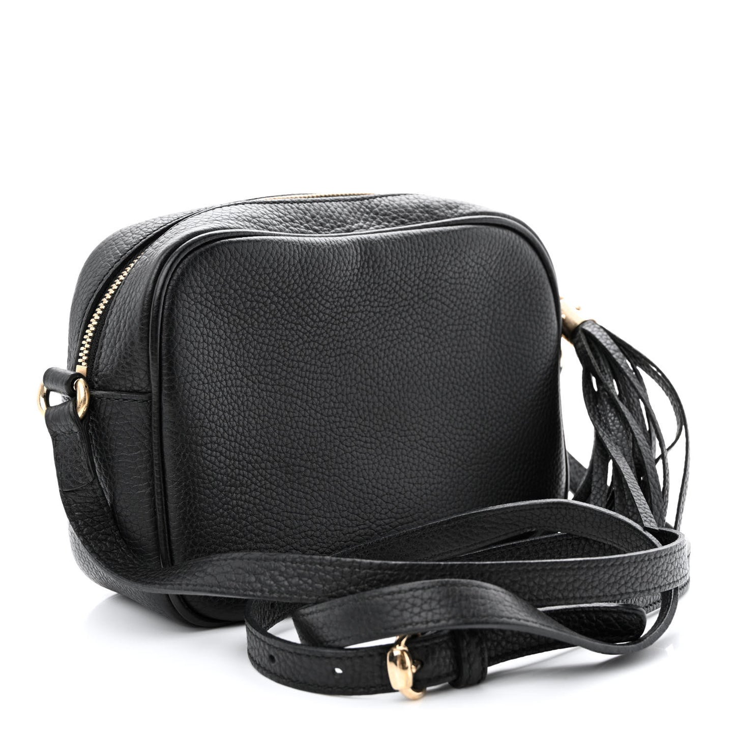 Pebbled Calfskin Small Soho Disco Bag Black