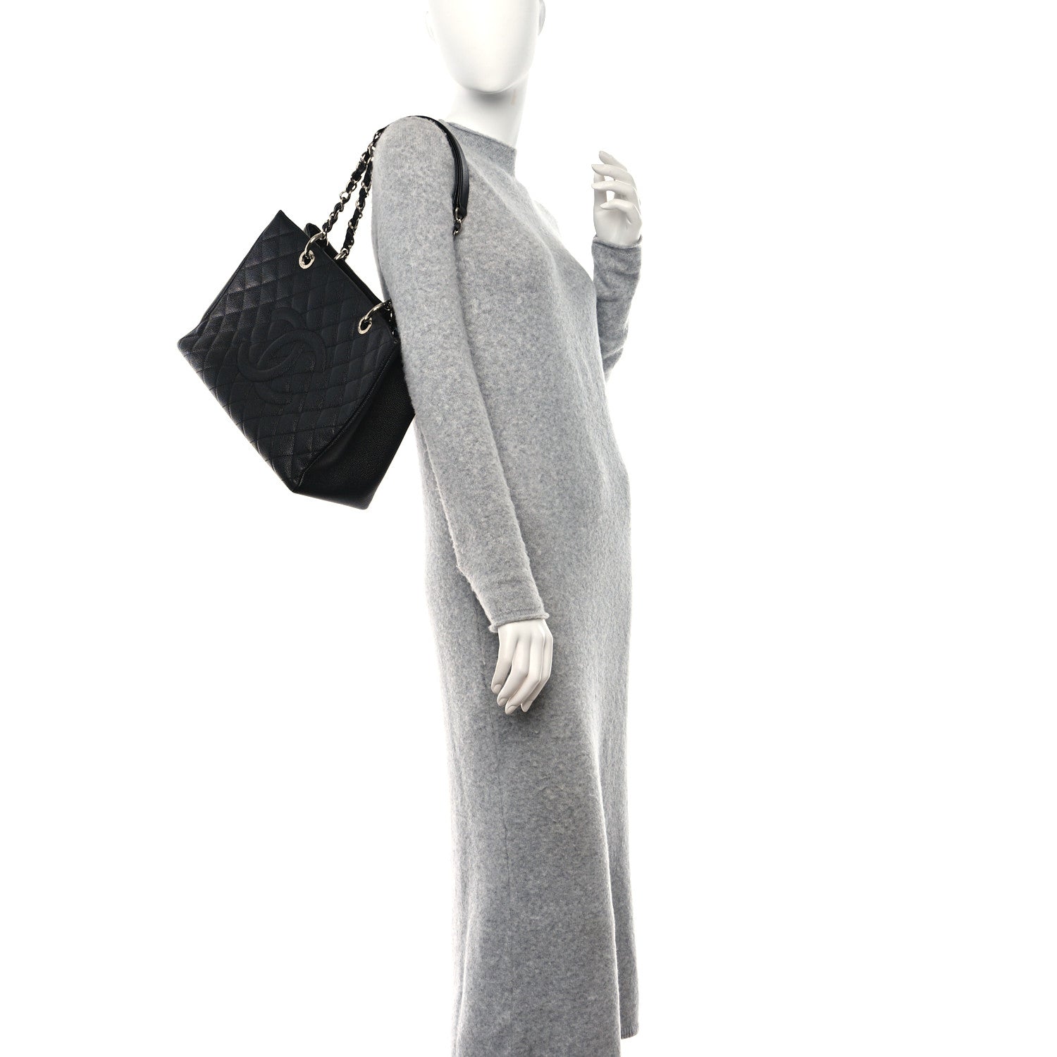 Chanel Caviar Quilted Grand Shopping Tote GST Black 2 of 9