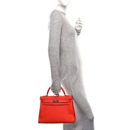 Hermes Togo Kelly Retourne 32 Capucine 3 of 19