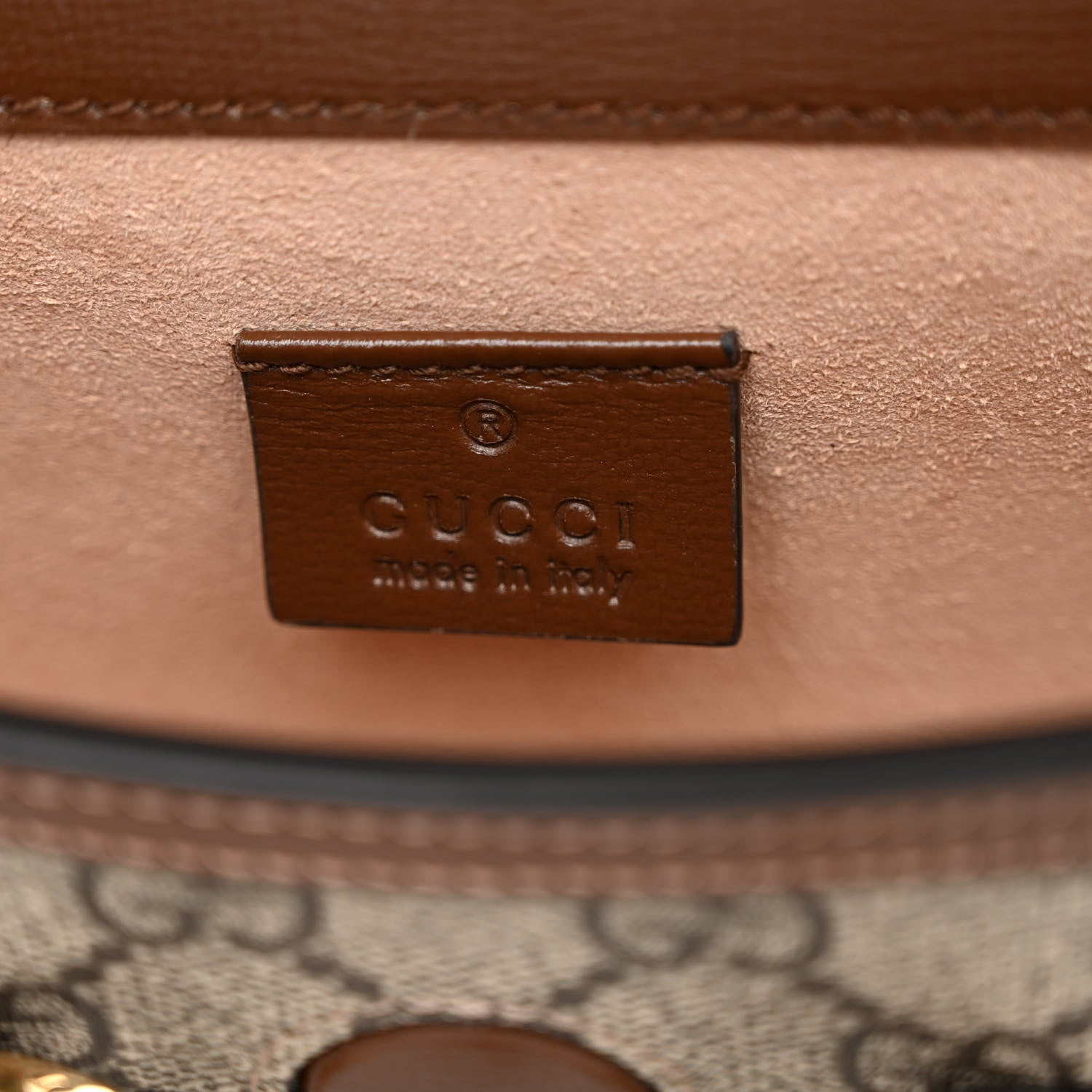 Gucci GG Supreme Monogram Mini Horsebit 1955 Shoulder Bag Beige Brown Sugar 6 of 10