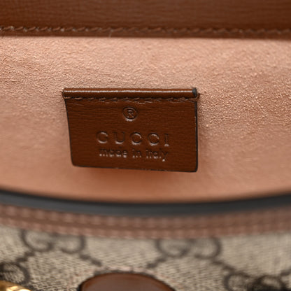 Gucci GG Supreme Monogram Mini Horsebit 1955 Shoulder Bag Beige Brown Sugar 6 of 10