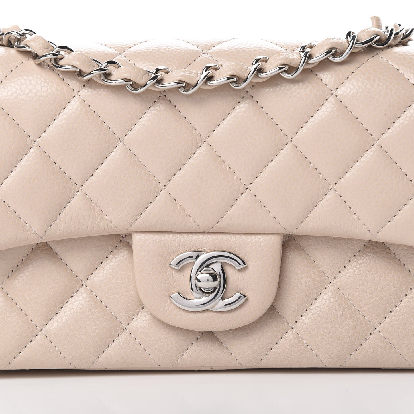 Caviar Quilted Mini Rectangular Flap Light Pink