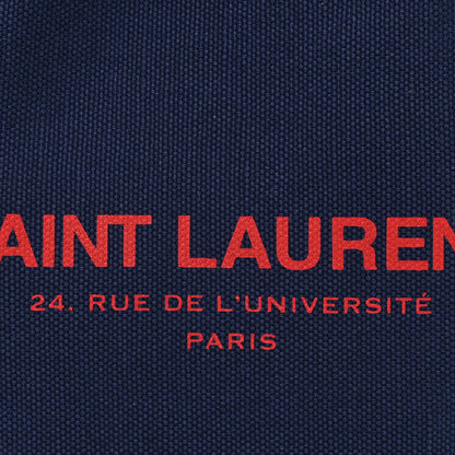 Saint Laurent Linen Calfskin Rive Gauche Backpack Blue Rouge Eros 8 of 11