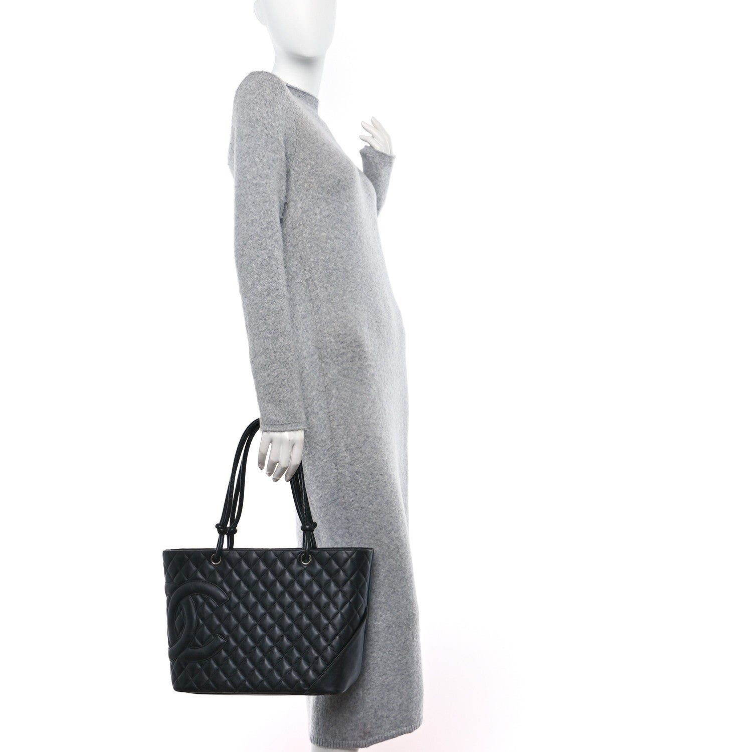 Chanel Calfskin Quilted Large Cambon Tote Black 2 of 12
