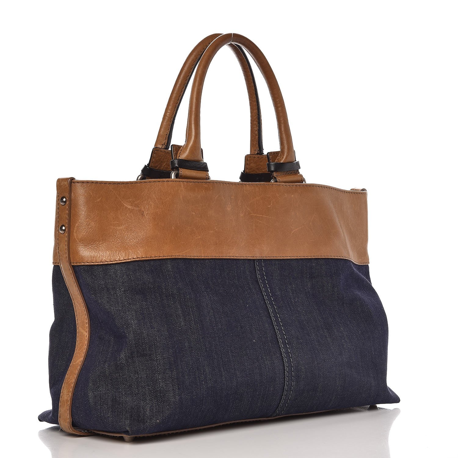 Chloe Denim Calfskin Tote Dark Blue 3 of 17