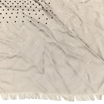Louis Vuitton Silk Wool Monogram Pois Shawl Beige 2 of 5
