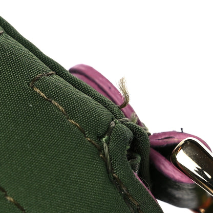 Fendi Nylon Nappa FF Stitched Nano Baguette Maxi Handle Charm Green Pink 9 of 10