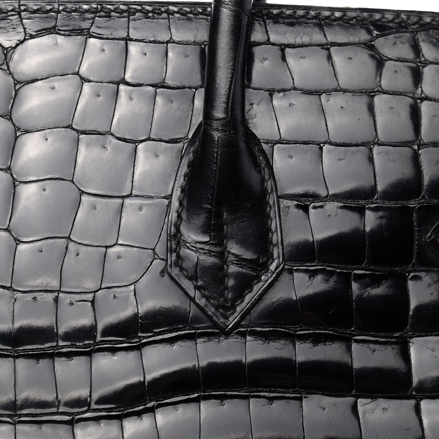 Shiny Porosus Crocodile Birkin 35 Black