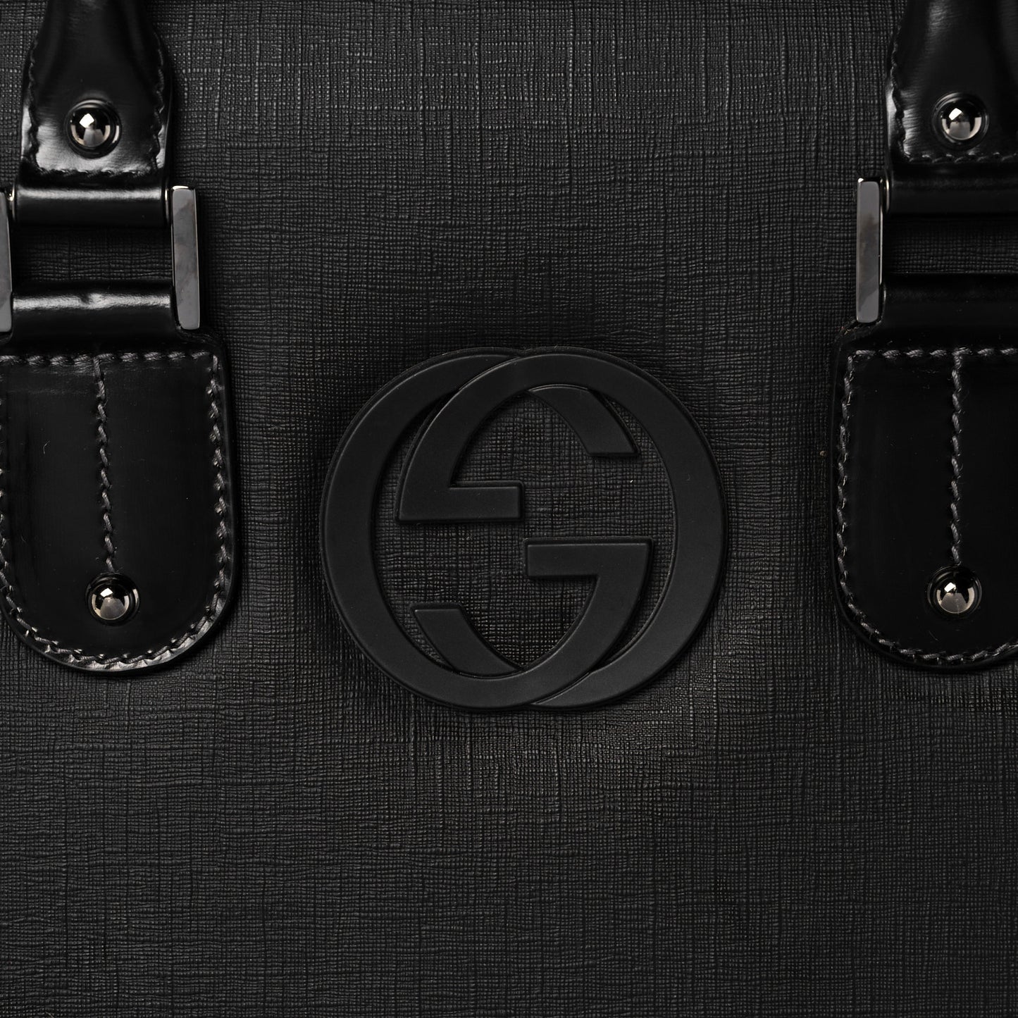 Coated Canvas Interlocking G Large Garment Hard Case Travel Bag Black