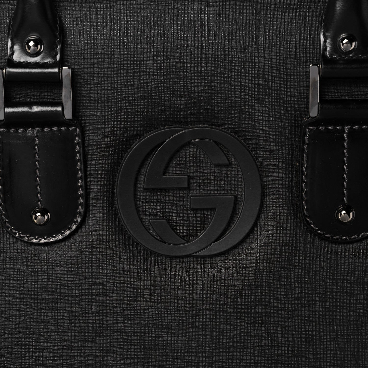 Gucci Coated Canvas Interlocking G Large Garment Hard Case Travel Bag Black 9 of 15