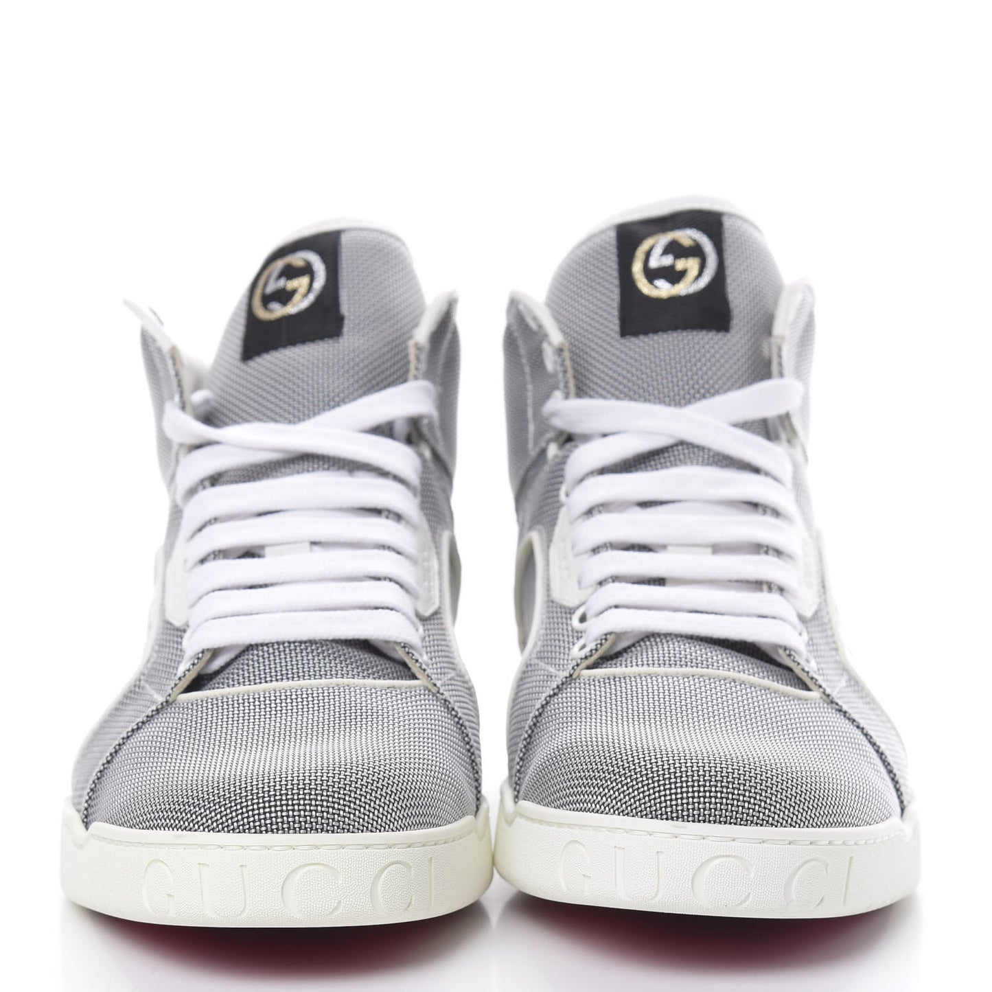 Baling Fabric Nappa Moorea Interlocking G Mens High Top Sneakers 6 Great White White