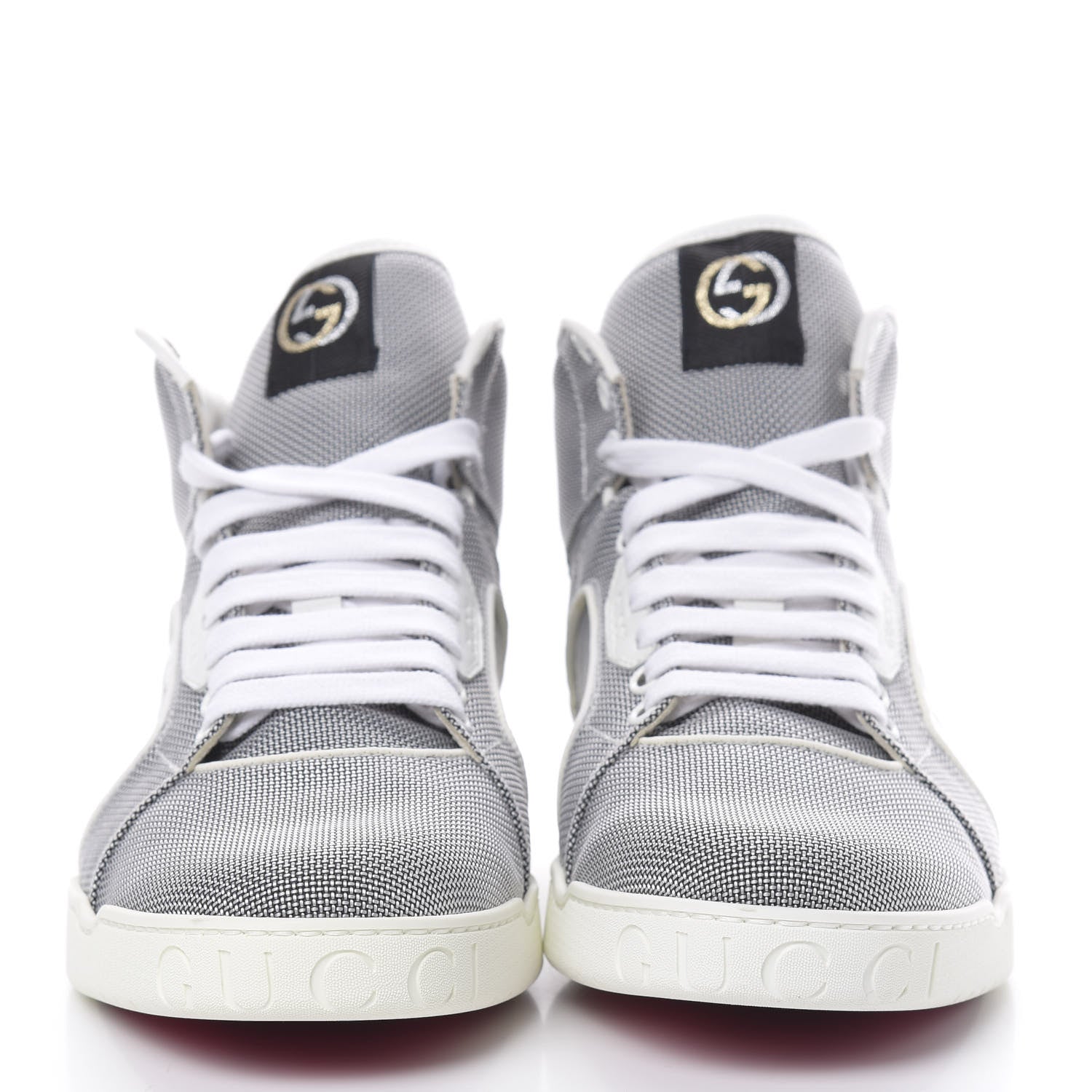 Gucci Baling Fabric Nappa Moorea Interlocking G Mens High Top Sneakers 6 Great White White 2 of 8