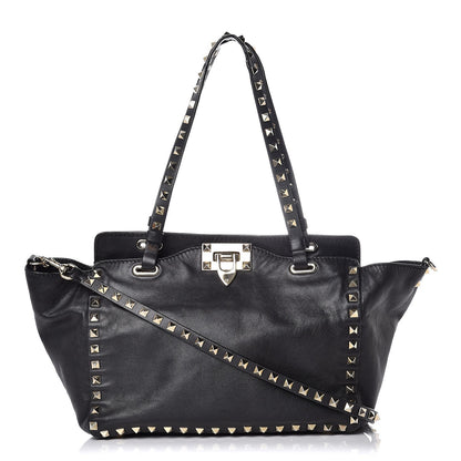 Valentino Garavani Vitello Small Rockstud Tote Black 1 of 8