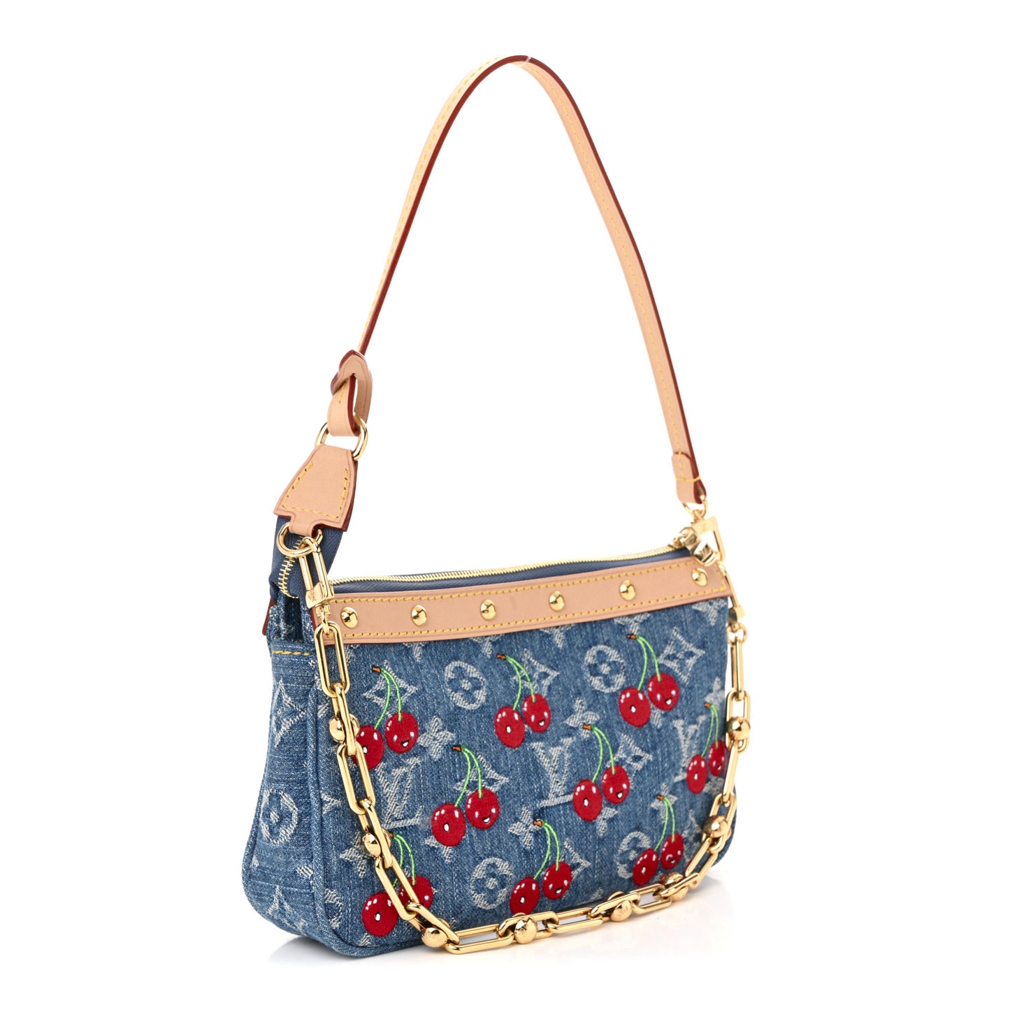 LV X TM Monogram Denim Cerises Pochette Accessories Blue