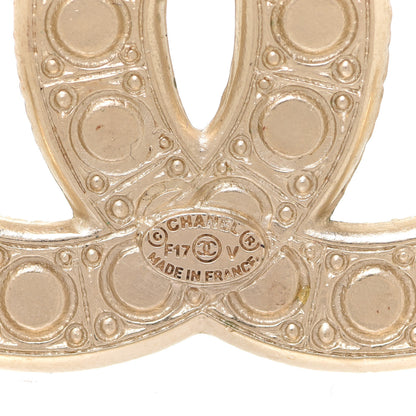Chanel Metal Crystal Graduated Pearl CC Brooch Gold 4 of 5