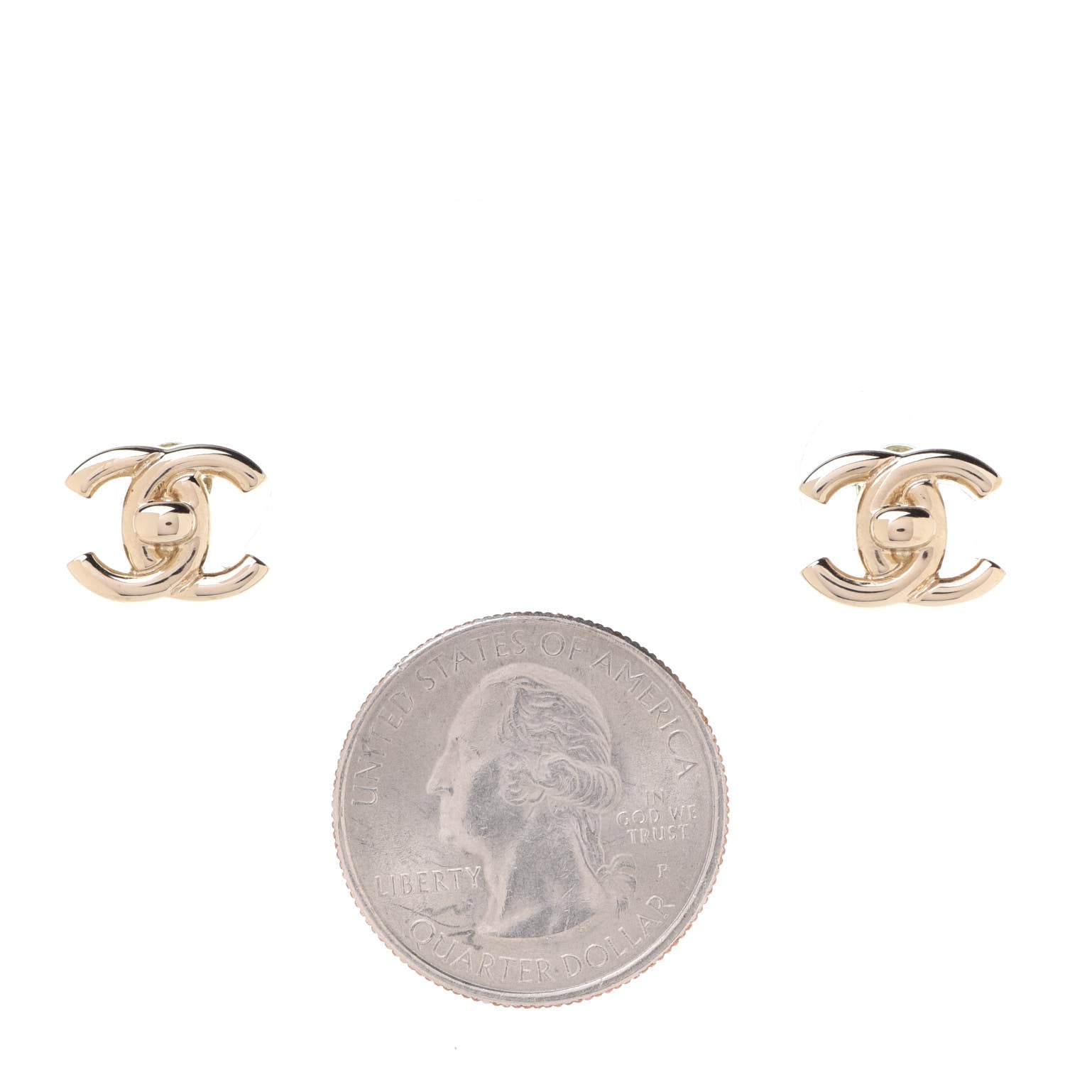 Chanel Metal CC Turnlock Earrings Gold 2 of 5