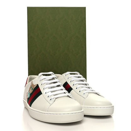 Gucci Calfskin Cat Embroidered Womens Ace Sneakers 38 White Green 9 of 9