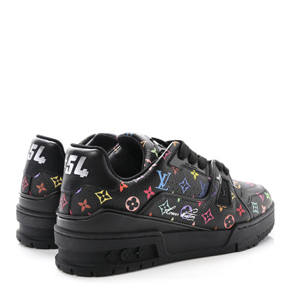 Louis Vuitton LV X TM Calfskin Monogram Multicolor Womens LV Trainer Sneakers 37.5 Black 5 of 10
