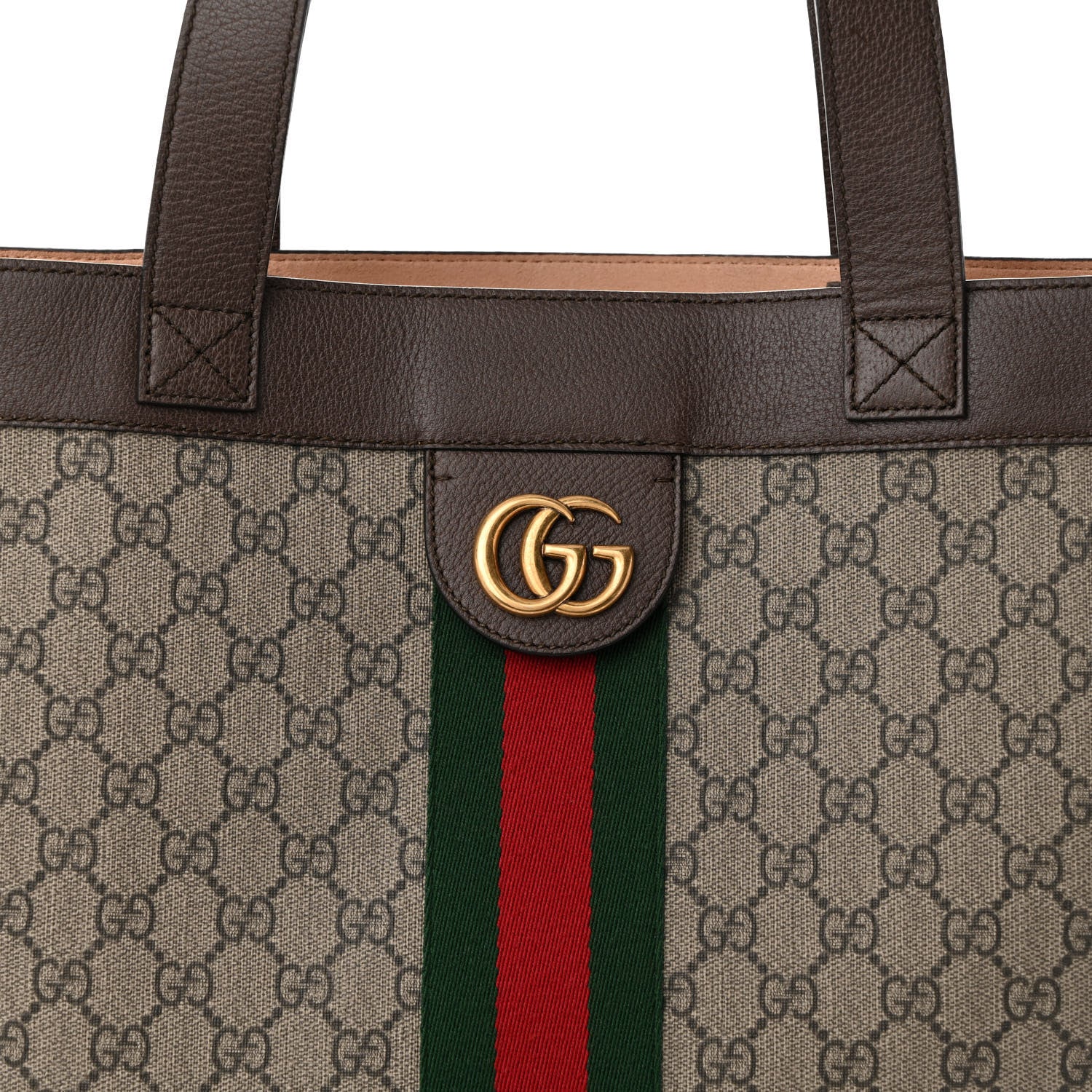 Gucci GG Supreme Monogram Web Large Ophidia Vertical Shopping Tote Brown 9 of 13