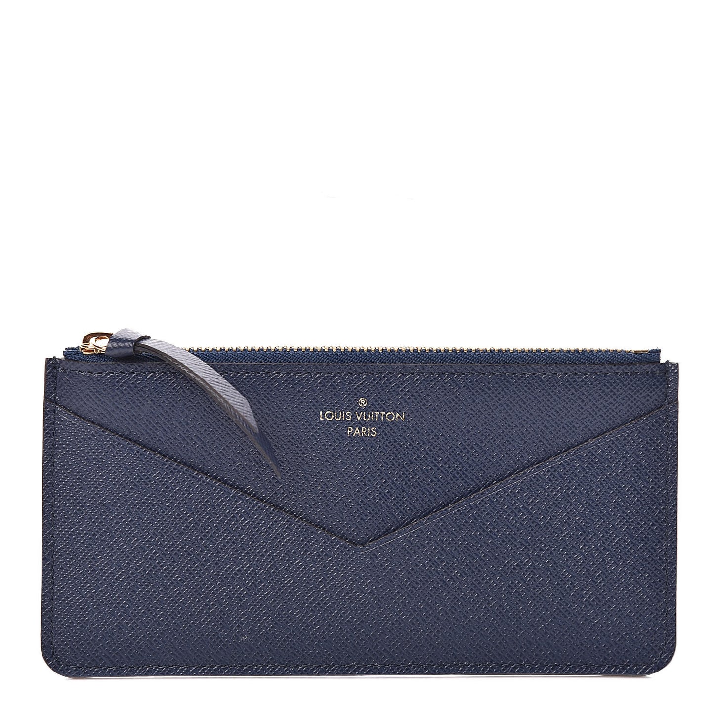 Calfskin Jeanne Wallet Zippered Insert Dark Blue