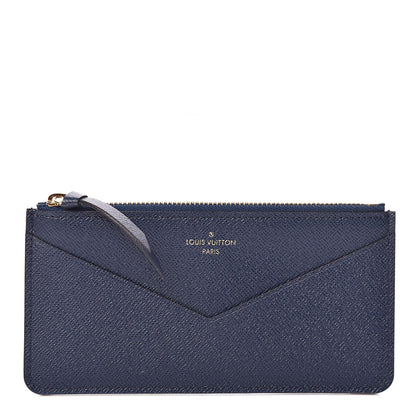 Louis Vuitton Calfskin Jeanne Wallet Zippered Insert Dark Blue 1 of 6