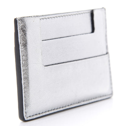Tom Ford Metallic Calfskin Card Holder Silver 3 of 9