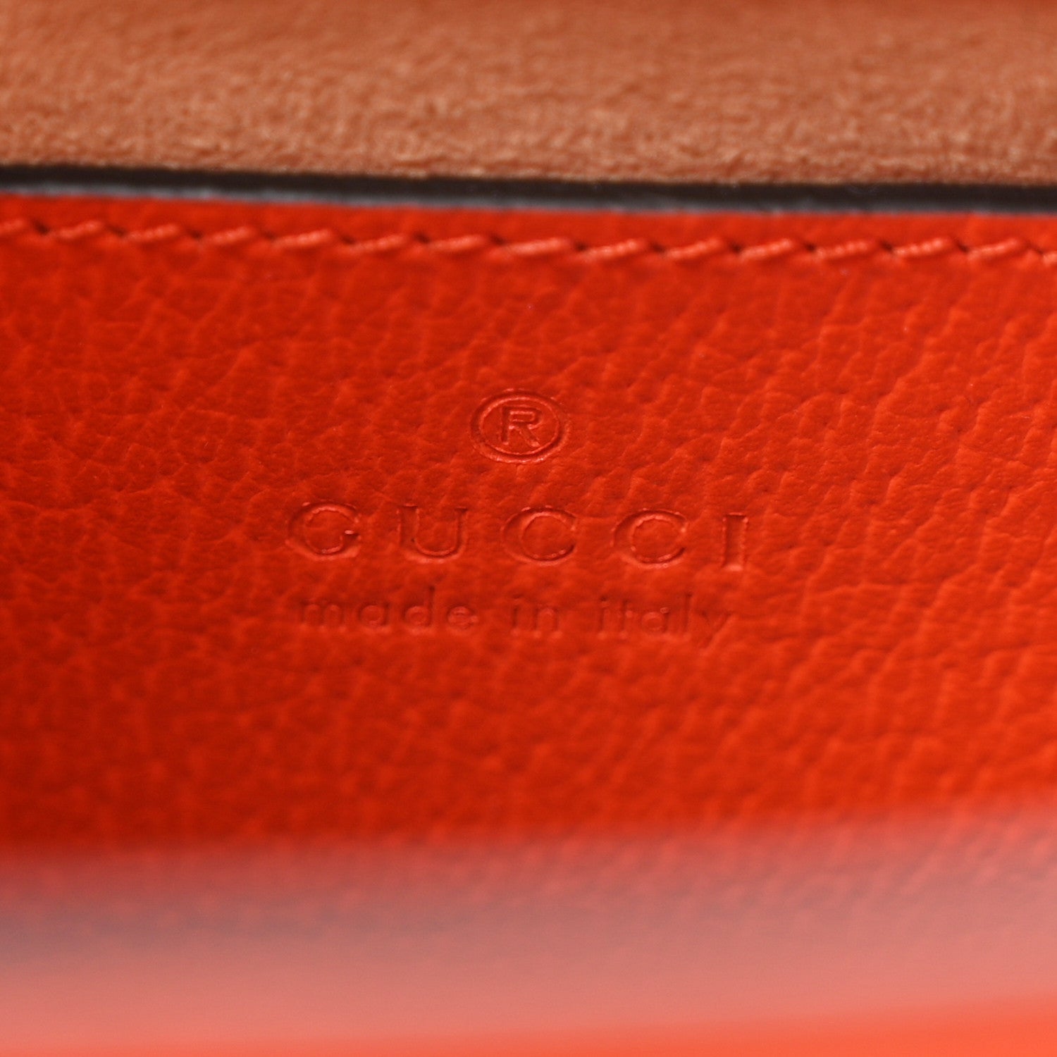 Gucci Textured Dollar Calfskin Web Mini Diana Tote Bag Deep Orange Spicy Cyclamin 5 of 9