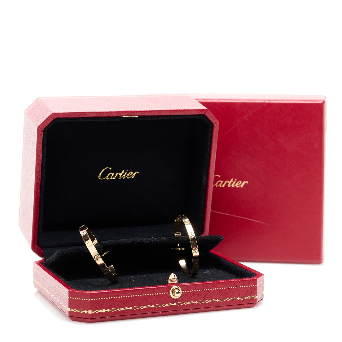 18K Yellow Gold Large LOVE Hoop Earrings