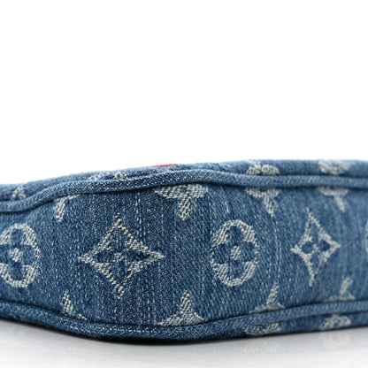 Louis Vuitton LV X TM Monogram Denim Cerises Pochette Accessories Blue 8 of 10