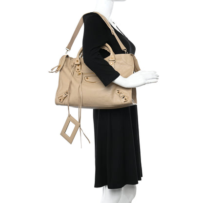 Balenciaga Shiny Goatskin Gold Metallic Edge Hardware City Beige Sahara 2 of 10